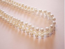 Náhrdelníky - Bielo krémový náhrdelník - 3689264