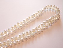 Náhrdelníky - Bielo krémový náhrdelník - 3689275