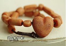 Sady šperkov - marhuľový náhrdelník so srdcom - 3697119
