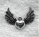Komponenty - Prívesok-srdce s krídlami - 3711182