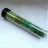 Korálky - Rokajl 4mm MIX v tube-30g (8-zelená) - 3721232
