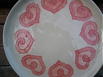 Nádoby - Tanier Srdiečka čipka 25cm - 3731249