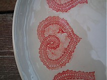 Nádoby - Tanier Srdiečka čipka 25cm - 3731250