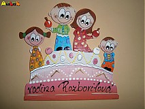 Tabuľky - Menovka - rodinka na torte - 3734345