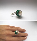 Prstene - EGG ring/green AKCIA - 42700