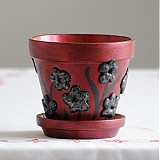 Nádoby - Červený kvetináč - 549372