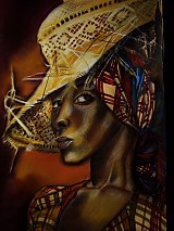 Kresby - Afro - šatka, slamák - 577202