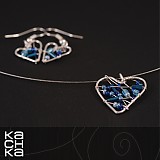 Sady šperkov - Drôtená sada - Zo srdca modré - 6128