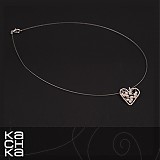 Náhrdelníky - Drôtený náhrdelník - Zo srdca biele - 6130