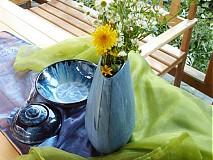 Dekorácie - váza modrá baňatá "na nebi" :o)) - 666486