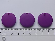 Korálky - Drevené placky 2,5cm-1ks (fialová) - 728374