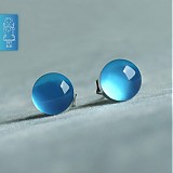 Náušnice - Nebesky modré bublinky - stŕíbro - 729492