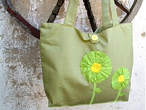 Veľké tašky - Zelené kvety - 799321