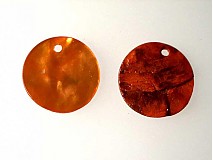 Minerály - Perleť farebná / kruh 15mm (Oranžová) - 884154