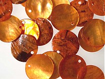 Minerály - Perleť farebná / kruh 15mm (Oranžová) - 884155