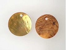 Minerály - Perleť farebná / kruh 15mm (Zlatá) - 884248
