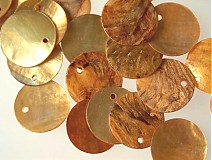 Minerály - Perleť farebná / kruh 15mm (Zlatá) - 884249