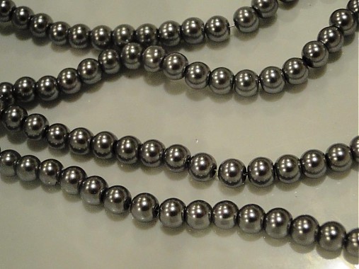 Voskované perly 6mm-30ks (strieb.šedá)