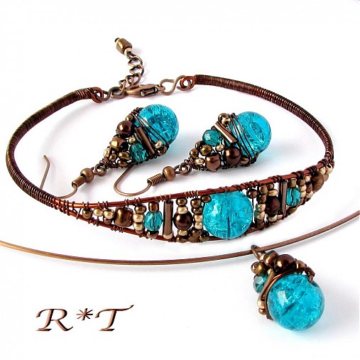 Náramky - Náramek Curacao Blue... - 1026376