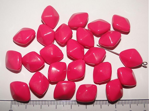 Korálky COLOR plast 14x16mm (ružová-10ks)