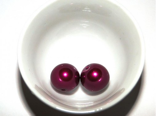 Voskované perly 12mm-2ks (ruž.fial)