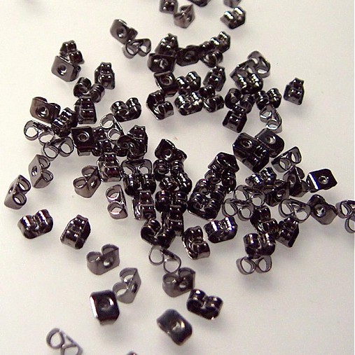 Komponenty - Puzetka / motýlik (sivočierna farba 10ks) - 1189257