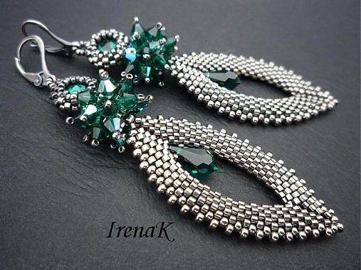 Náušnice - Slzy Emerald - 1210046