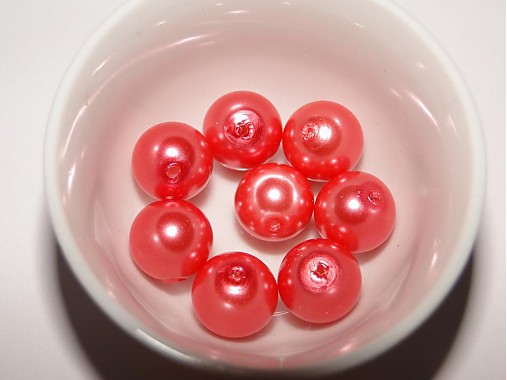 Voskované perly 10mm-8ks (ružová sýta)