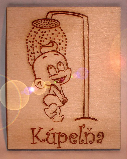 Tabuľky - bejby v sprche - štítok na kúpeľňu - 1230991