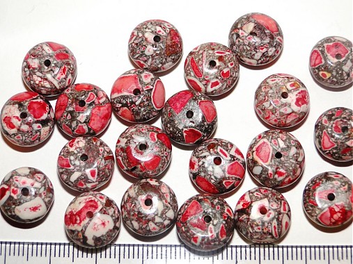 MARBLE kameň 8x13mm-1ks (červená)