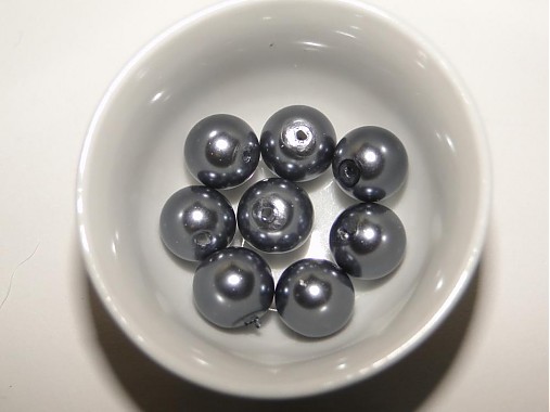 Voskované perly 10mm-8ks (tm.šedá)