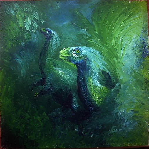 Obrazy - Massospondylus na raňajkách - 1484504
