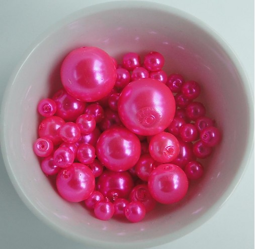 Voskované perly MIX4-12mm (ružová ostrá)