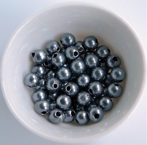 Plast.perličky 6mm-50ks (šedá tmavá)