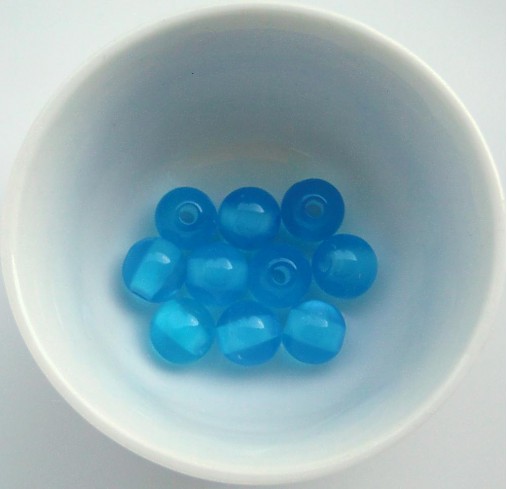Plastové korálky "mačacie oči" 8mm (modrá-10ks)