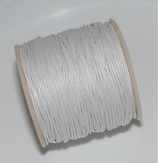 Bavlnená voskovaná šnúrka 1mm-1m (biela)