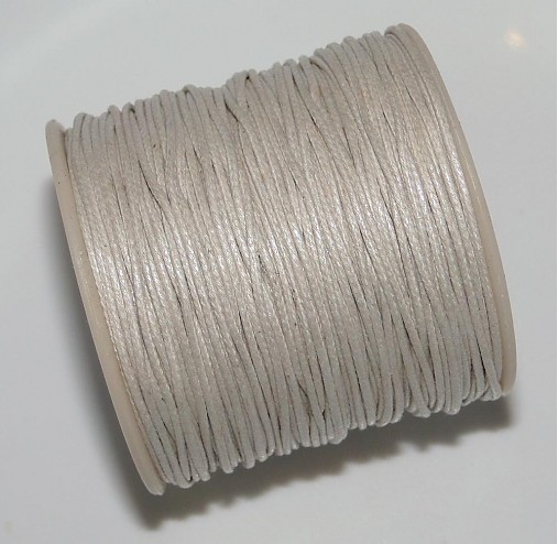 Bavlnená voskovaná šnúrka 1mm-1m (sv.šedá)