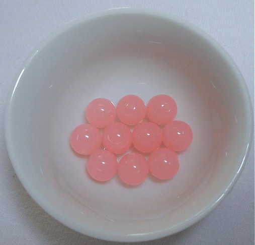 Korálky MILK plast 8mm (ružová-10ks)
