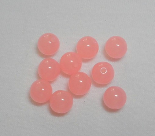 Korálky MILK plast 8mm (ružová-10ks)