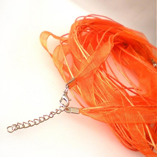 Komponenty - Náhrdelník organzový  (Orange) - 1693605