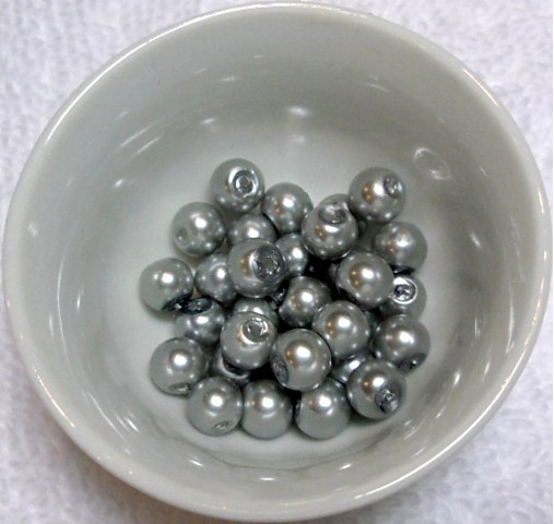 Voskované perly 6mm-30ks (strieborná)