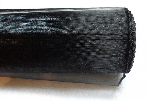 Organza-1m (obšitá š15cm-čierna)