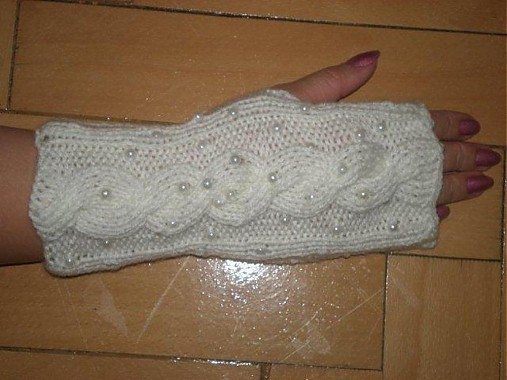  - Ručne  pletené  rukavice - 183058