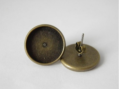 Komponenty - Puzeta - starobrondz -14 mm -1 pár (Pu514) - 1924754