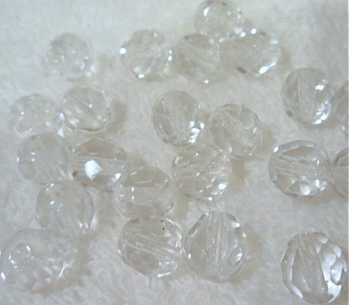 Sklenené brúsené korálky 8mm-1ks (krystal)
