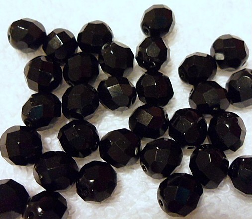 Sklenené brúsené korálky 8mm-1ks (čierna)