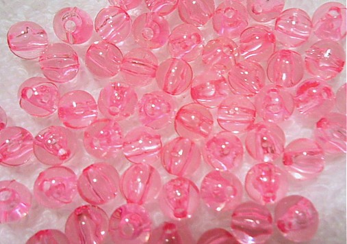 Plastové korálky 6mm-50ks (ružová)