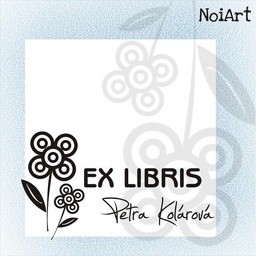 Materiál ručne robený - Razítko EX LIBRIS kvety - 2054423