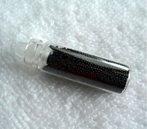 Sklenené guľôčky 0,7mm-1ks (14-transp.čierna)