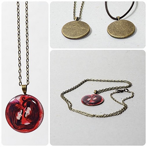 Náhrdelníky - BLÍŽENCI - Gemini - Medailónik podľa znamenia - 2157842